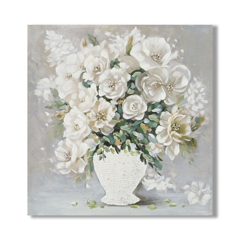 Canvas Painting Vintage Flowers 80x80x3cm