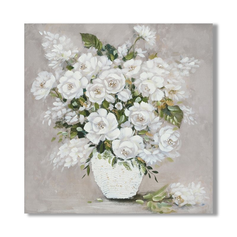 Canvas Painting Vintage Flowers 80x80x3cm