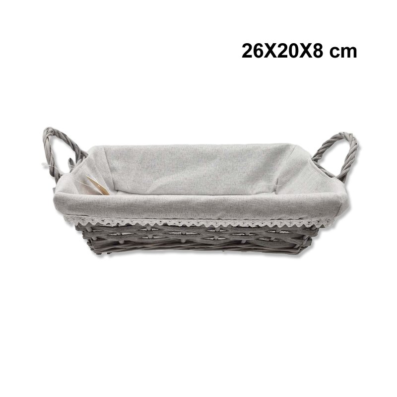 S/1 Basket with Lining 26x20x8cm Rect