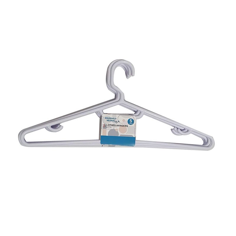 Clothes Hangers-white 5pc 38.5x17cm
