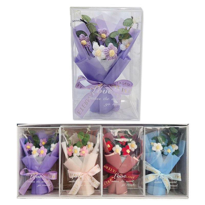 Flower Bouquet - Knitted Flowers 5Hds 16x7x24.5cm