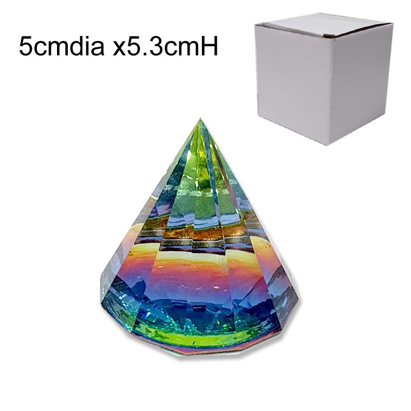 Crystal Pyramid Paper Weight 5cmdiax5.3cmH