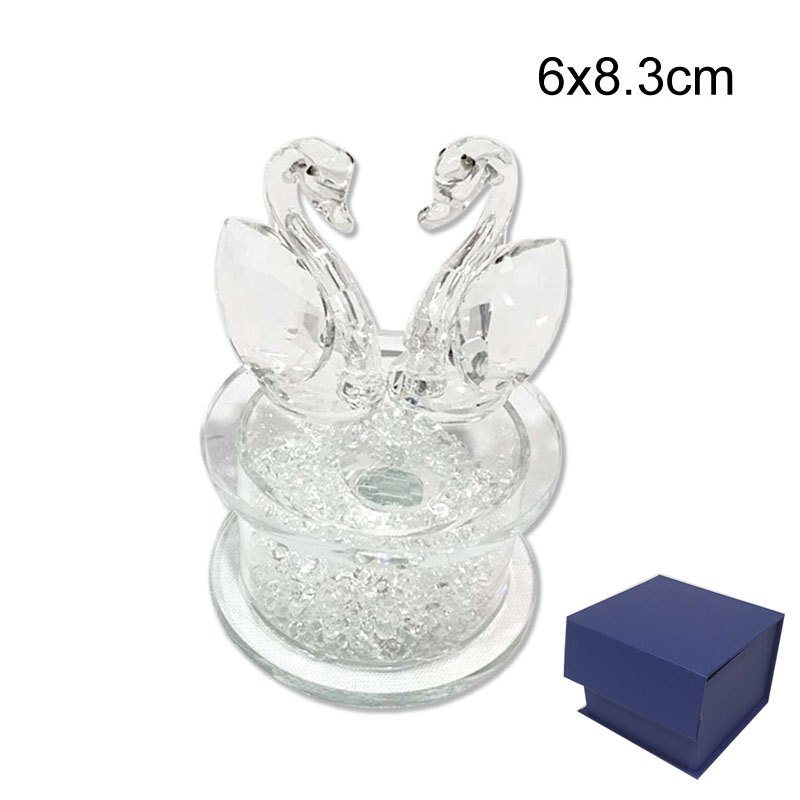Crystal Swans 6x8.3cm