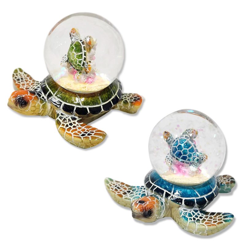 Resin Turtle Water Globe 7x7x6cm