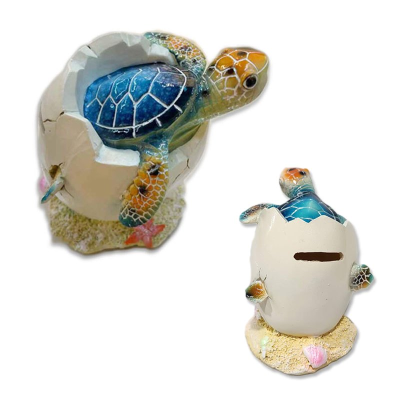 Resin Turtle Egg Money Bank 6.5x8.5cm