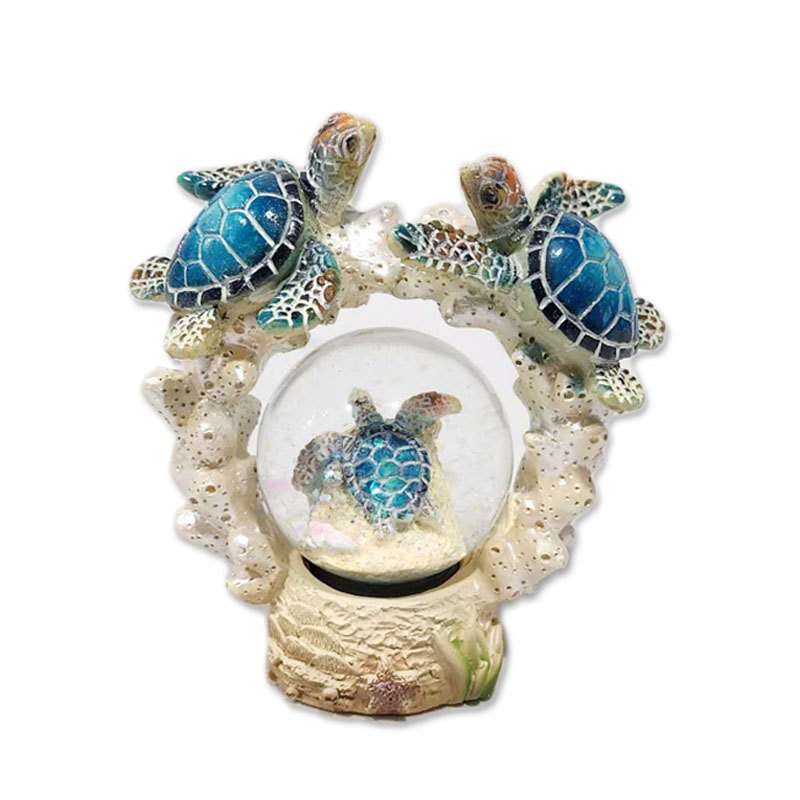 Resin Turtle Water Globe 9.5x8cm