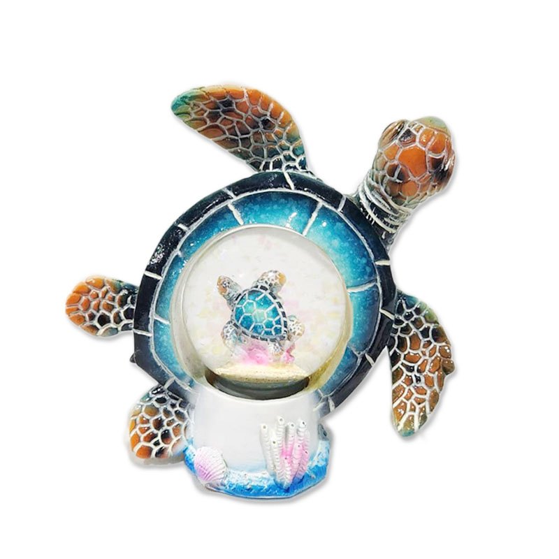 Resin Turtle Water Globe 9x9.5cm