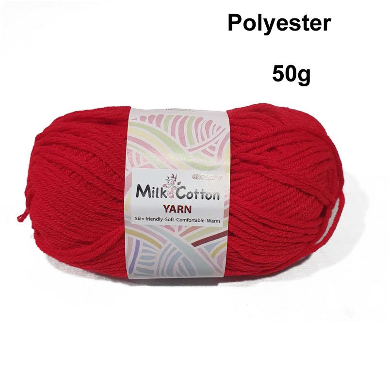 Knitting Yarn Milk Cotton 50g 4ply Red