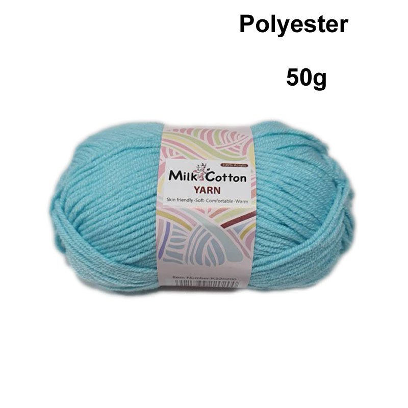 Knitting Yarn Milk Cotton 50g 4ply Aqua Blue