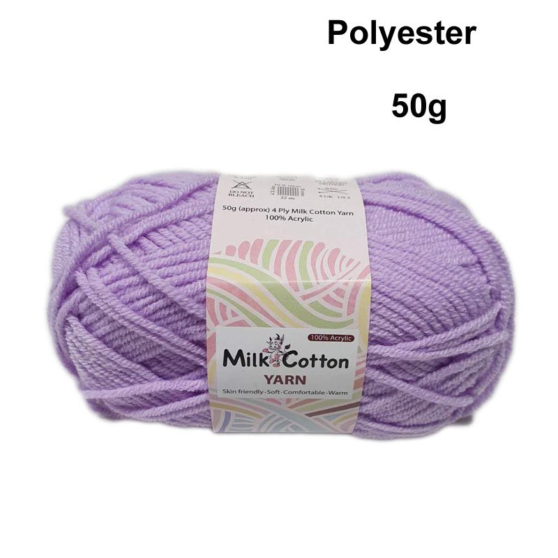 Knitting Yarn Milk Cotton 50g 4ply L. Purple