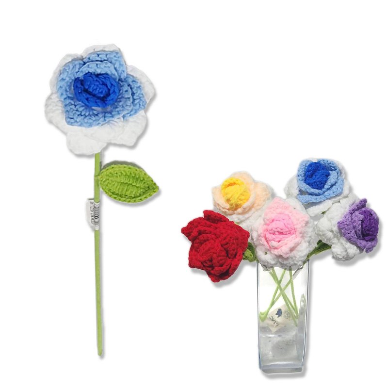 Flower Knitted Rose 10x40cm