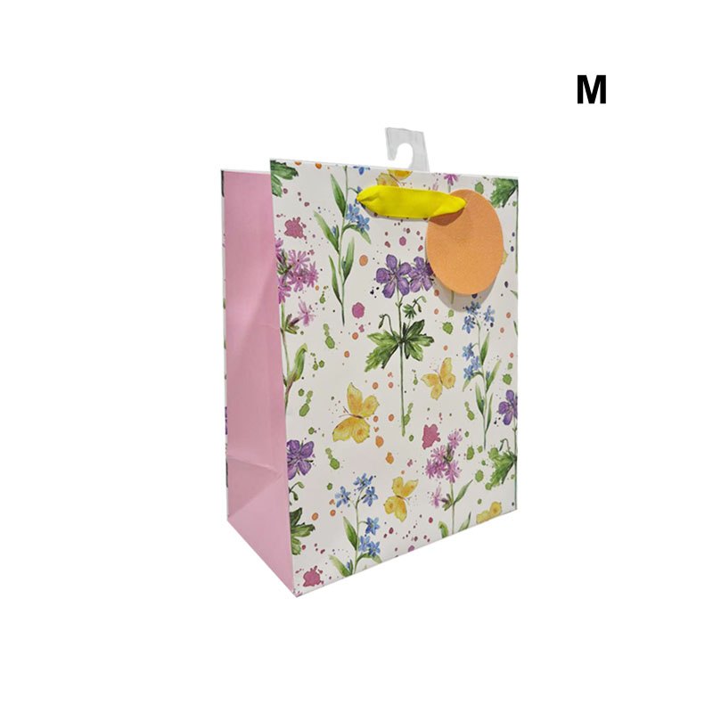 Gift Bag Watercolor Flowers M:18x23x10cm