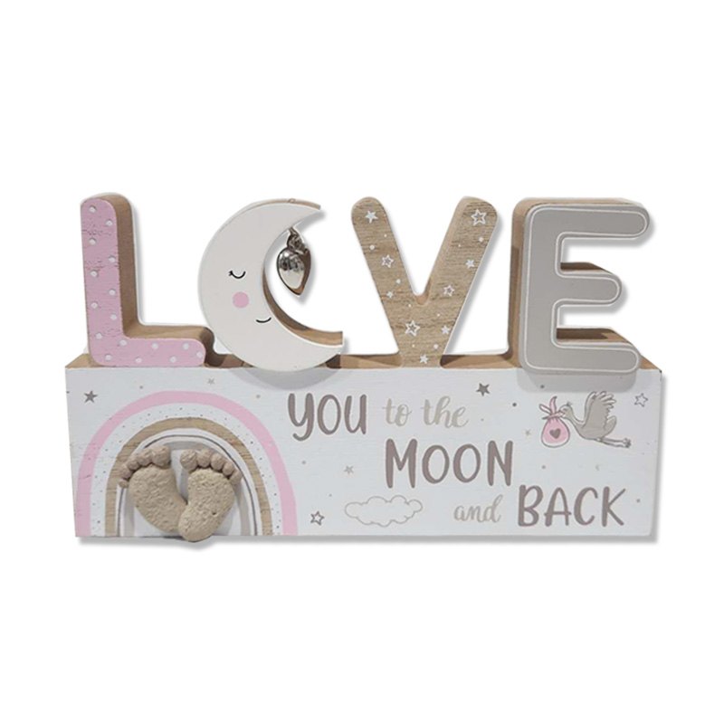 Wooden Baby Love Plaque 20x11.5x1.8cm