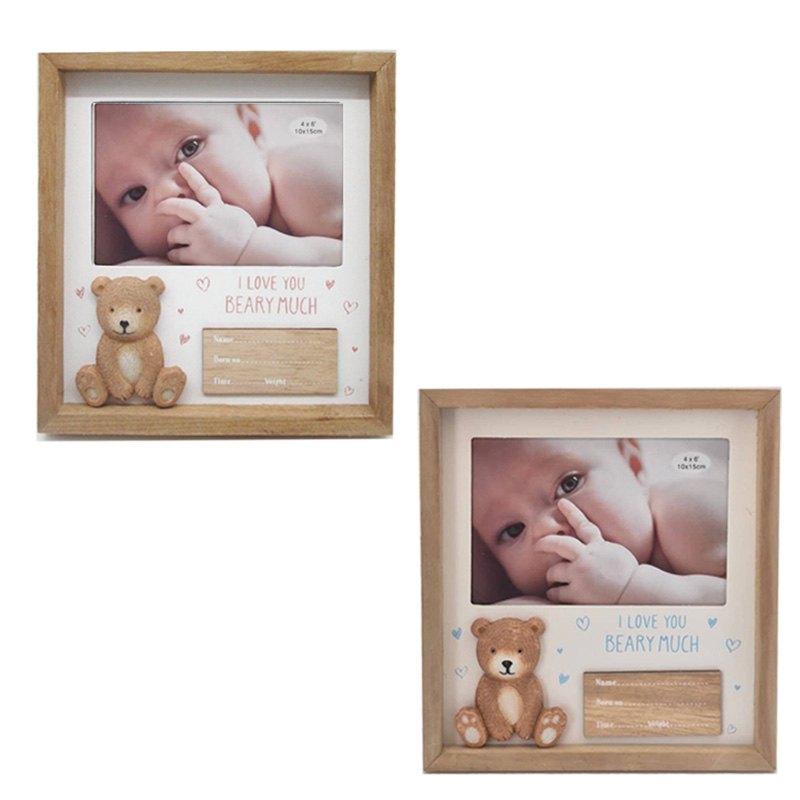 Wooden Baby Photo Frame 2 Assorted 19x20cm