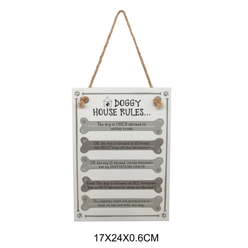 Wooden Plaque Doggy Rule 17x24cm