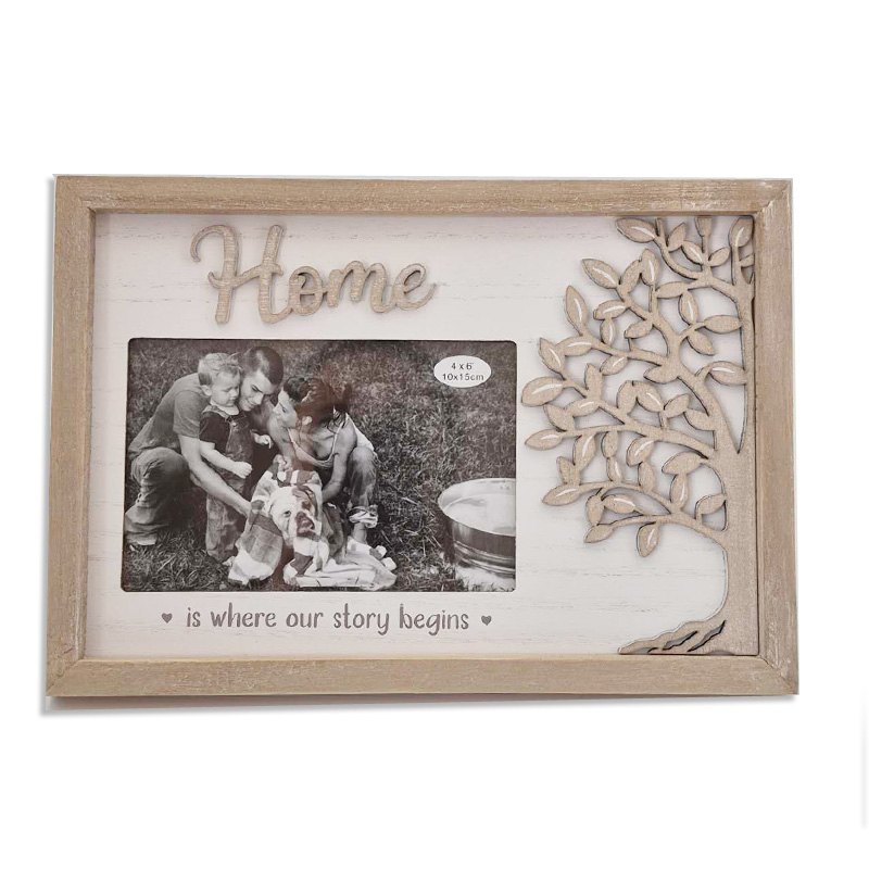 Wooden P/Frame Tree Home 26x18cm