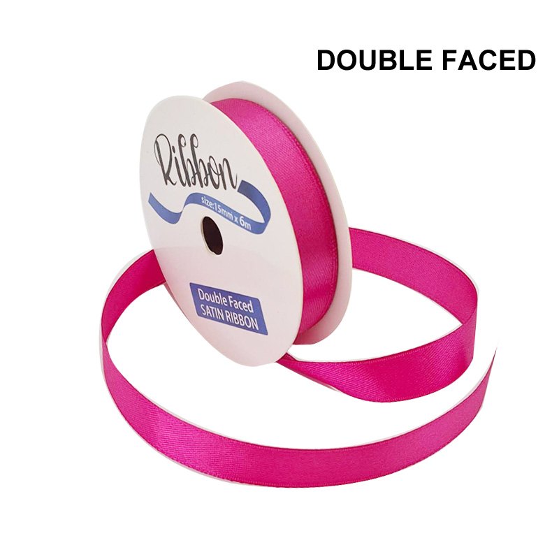 Ribbon Satin 15mmx6m Shock Pink