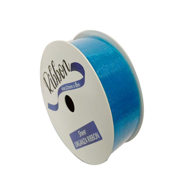 Ribbon Organza 15mmx8m Aqua Blue