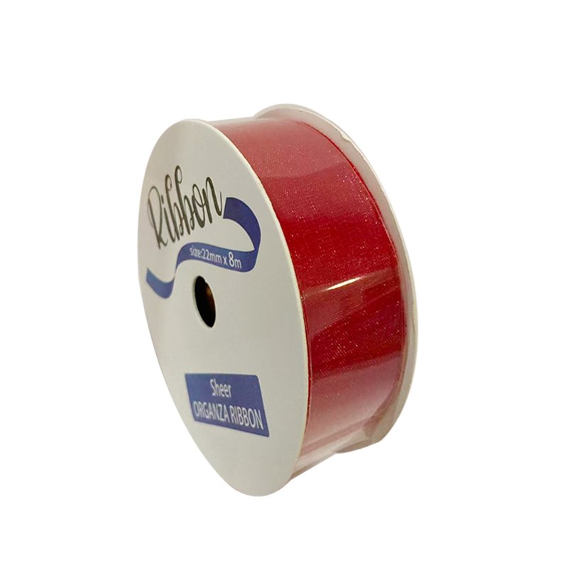 Ribbon Organza 22mmx8m Red