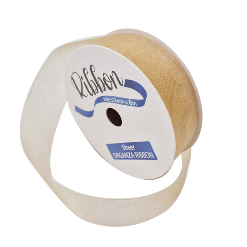 Ribbon Organza 22mmx8m Gold