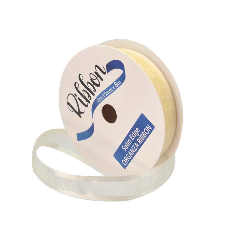 Ribbon Organza Satin Edge 15mmx8m Ivory