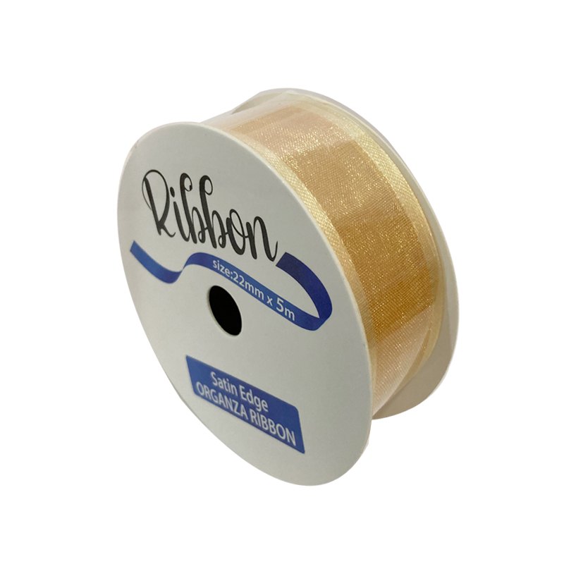 Ribbon Organza Satin Edge 15mmx8m Gold