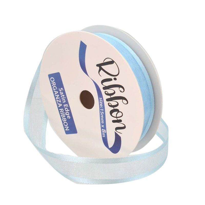 Ribbon Organza Satin Edge 15mmx8m Baby Blue