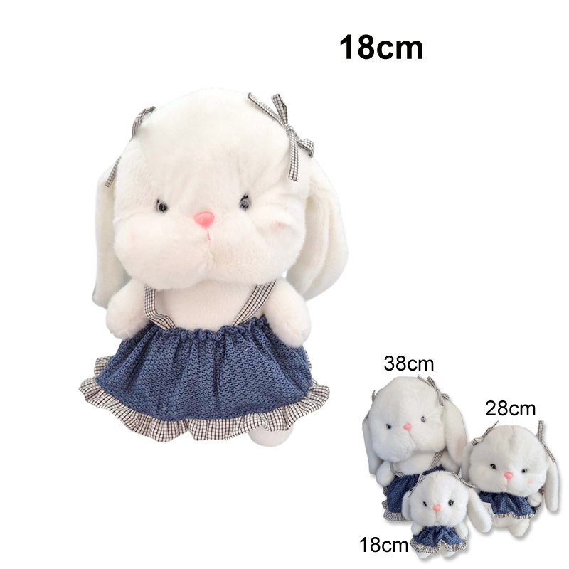 Plush Toy Bunny Blue Dress 18cm