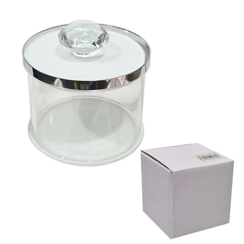 Glass Jewlry Box 6x6x6.5cm