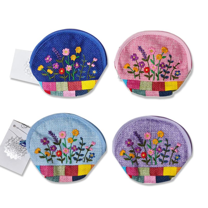 Embroidered Wallet 13x10cm 4 Assorted