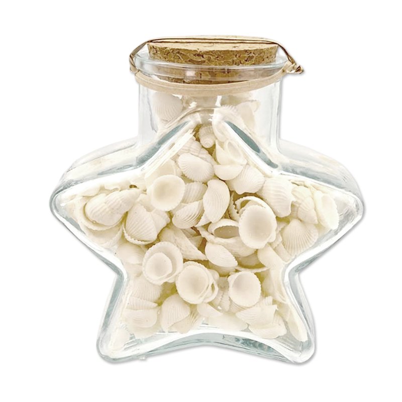Vase Deco - Seashells in Star Glass Jar 420g