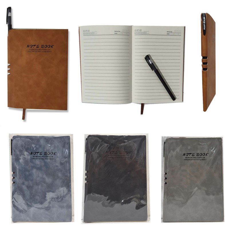 Notebook with Pen A5 200pg Assorted Colours