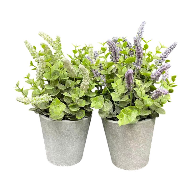 Artificial Flower Pot - 24cm Lavender Assorted Colours