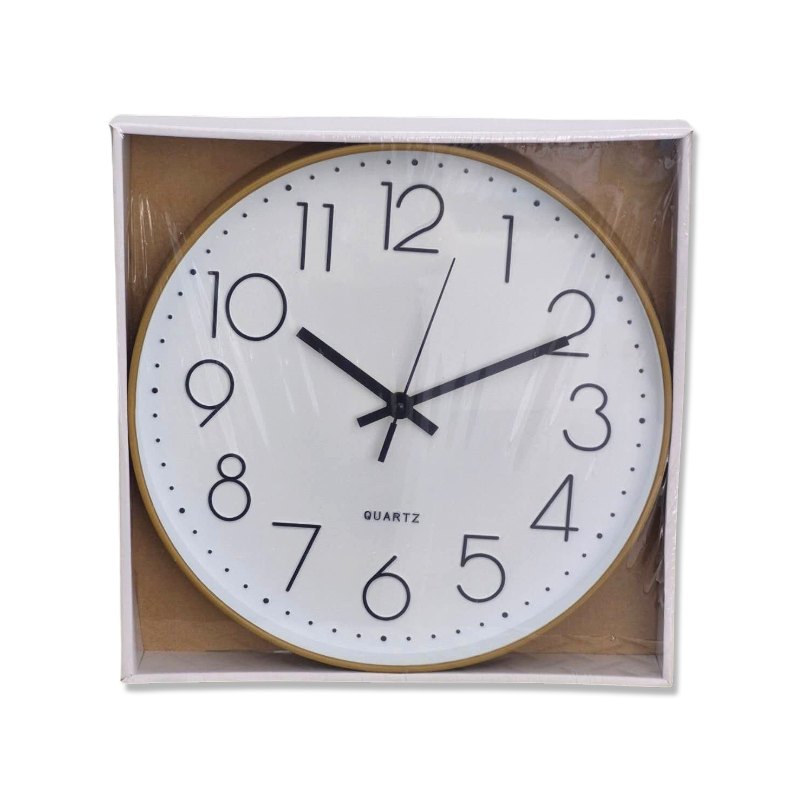 Clock 30cm Wood Pattern 2 Assorted