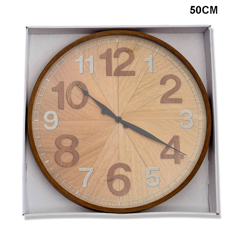 Clock 50cm Wood Pattern