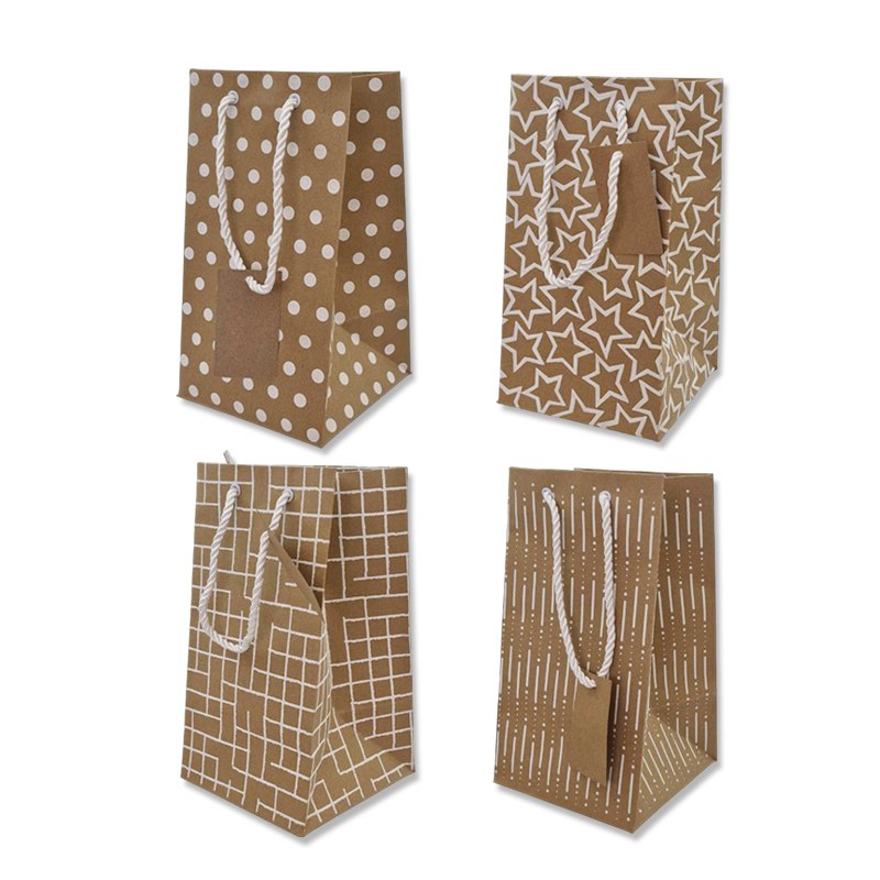 Gift Bag Kraft Paper with Pattern 12.5x12.5x23cm