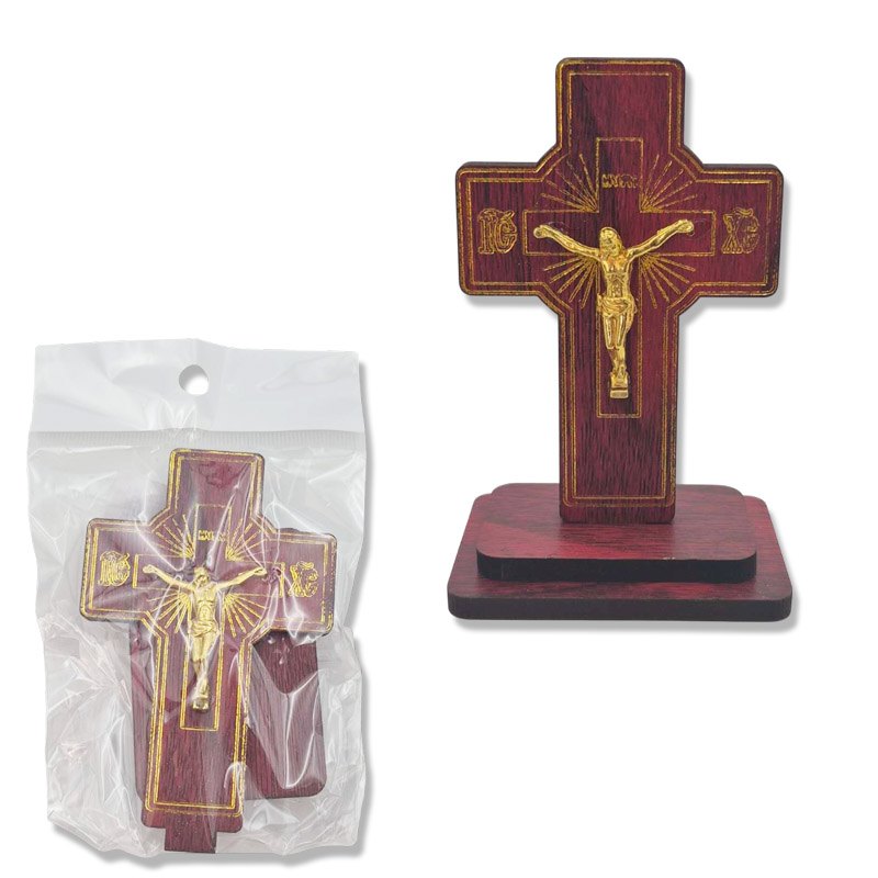 Religion Cross with Stand 7x10cm 2 Assorted