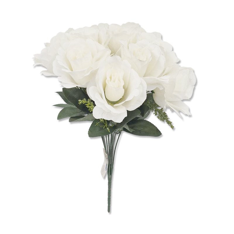Flower Bunch Big - 12Hd Big Roses White