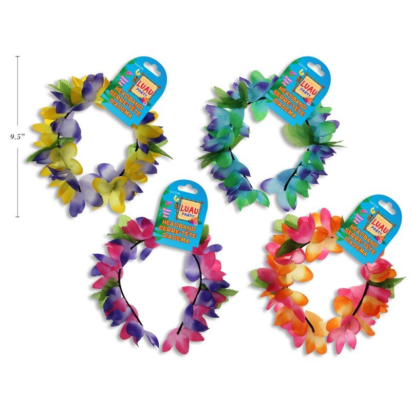 Hawaii Hibiscus Flower Headband 15cm 4 Assorted