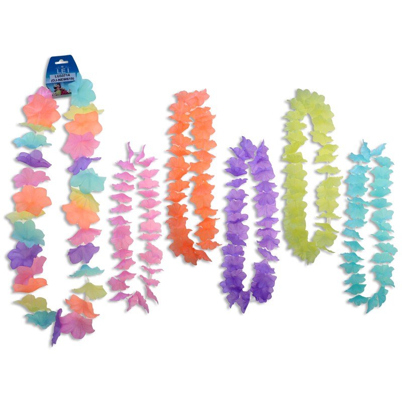 Hawaii Luau Hibiscus Leis 30 Petals Assorted Colours