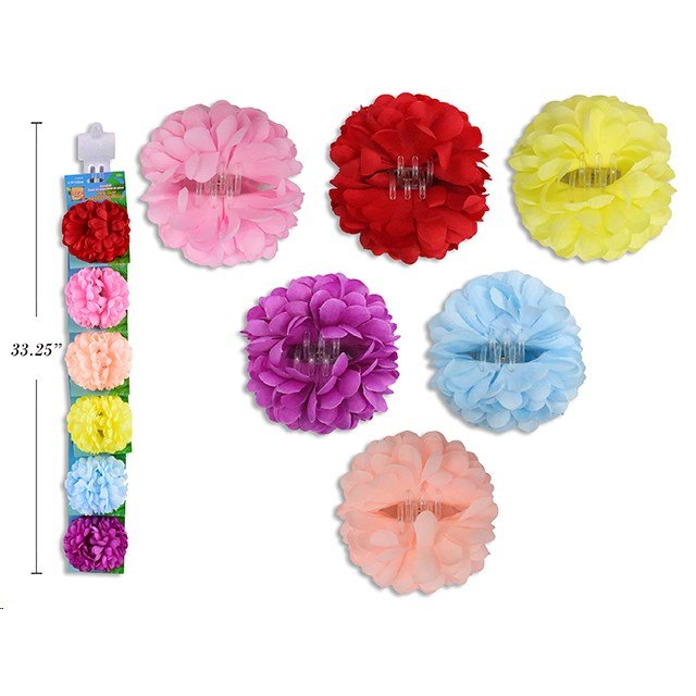 Hawaii Snowball Flower Clip 12cm Assorted Colours