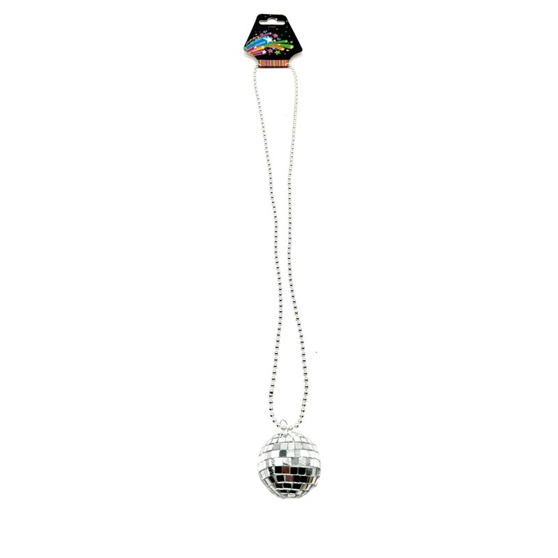 New Year Disco Mirror Ball Necklace 4mm Beads 4.2cm Ball