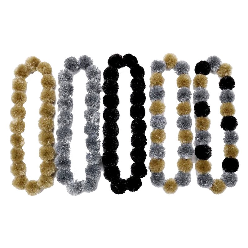 New Year Party Sliver/Gold Pom-pom Leis 91cm Pom Pom 6cm