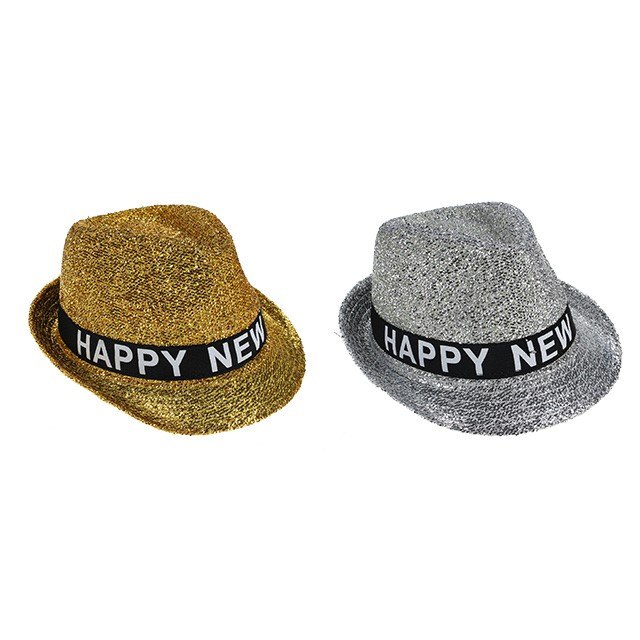 New Year Hat Tinsel Glitter 27cm Assorted Colours