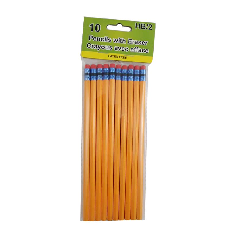 Pencils 2HB 10pk Eraser Top