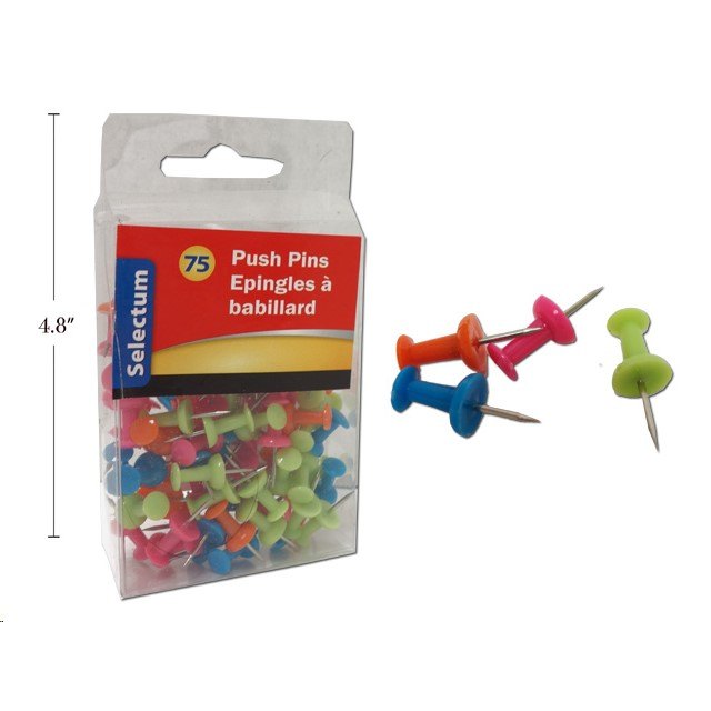 Push Pins Neon Color 75pc