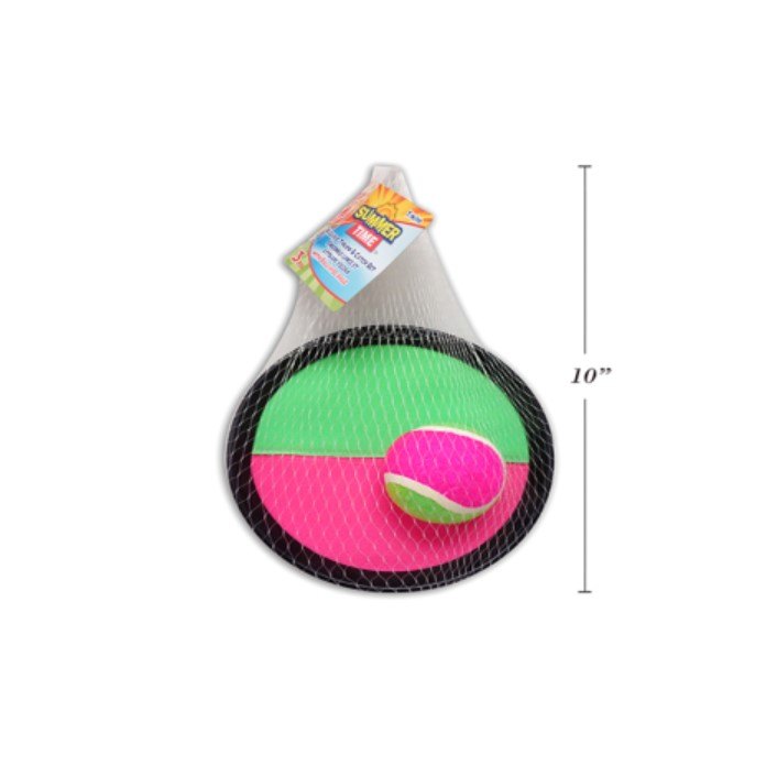 3pk Velcro Throw & Catch Set with Ball 18cm