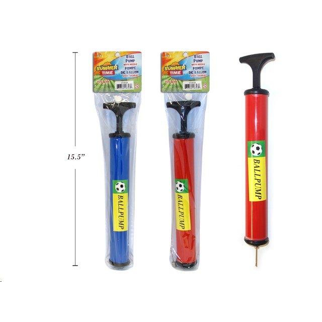 Ball Pump with Metal Needle 29.21cm Assorted Colours