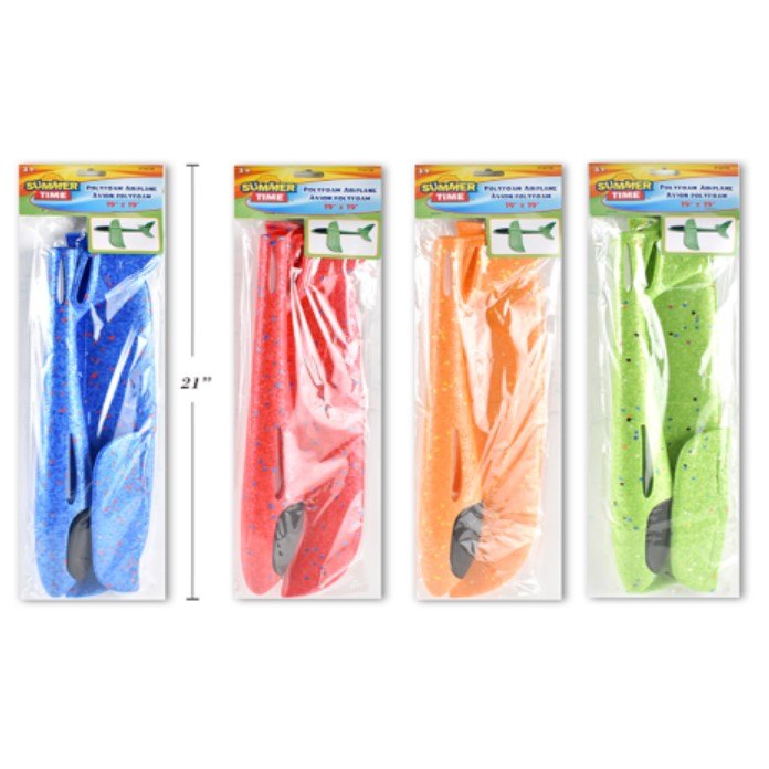 Polyfoam Airplane Assorted Colours 48cm