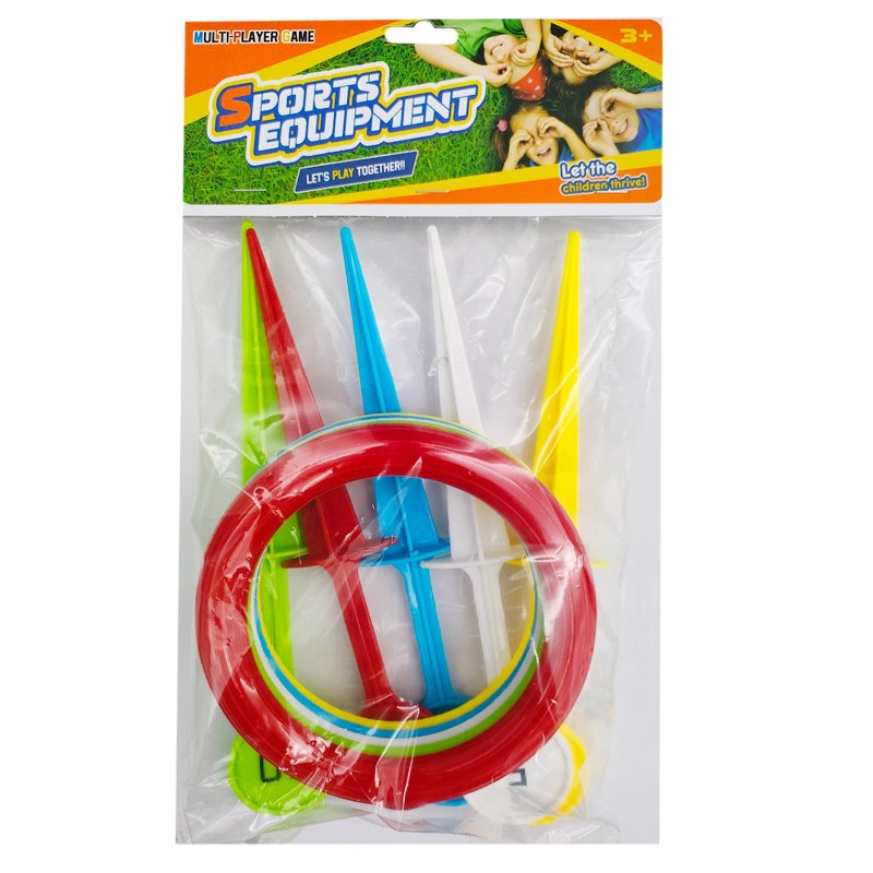 Summer Beach Ring Toss Game 10pk 5pc Sticks/5pc Rings